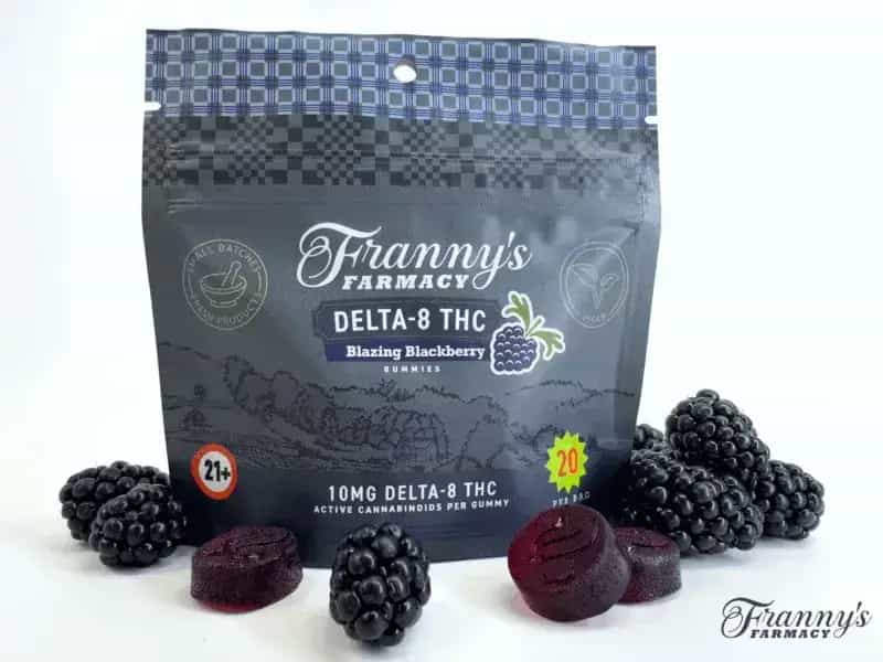 Franny's Farmacy Delta-8 Blazing Blackberry Gummies, Now Vegan!